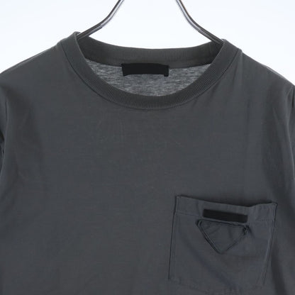 Prada Triangle Logo Pocket Short Sleeve T-Shirt Gray — view 3