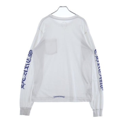 Chrome Hearts CH LS 1 Neck Logo Arm Print Crew Long Sleeve T-Shirt White Blue — view 2