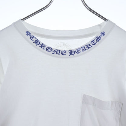 Chrome Hearts CH LS 1 Neck Logo Arm Print Crew Long Sleeve T-Shirt White Blue — view 3