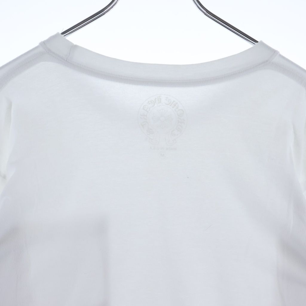 Chrome Hearts CH LS 1 Neck Logo Arm Print Crew Long Sleeve T-Shirt White Blue — view 4