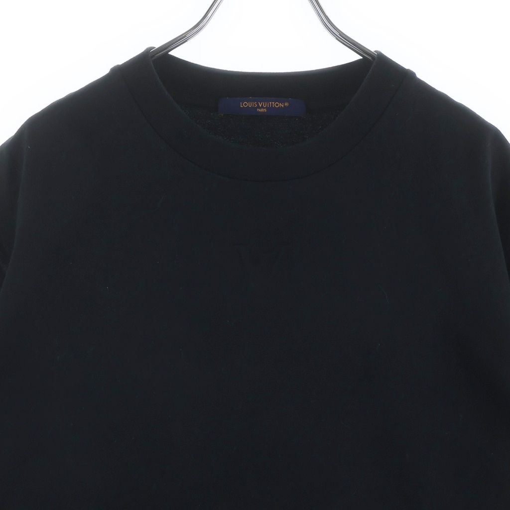 Louis Vuitton LV Logo Embossed Short Sleeve T-Shirt Dt3 Black — view 3