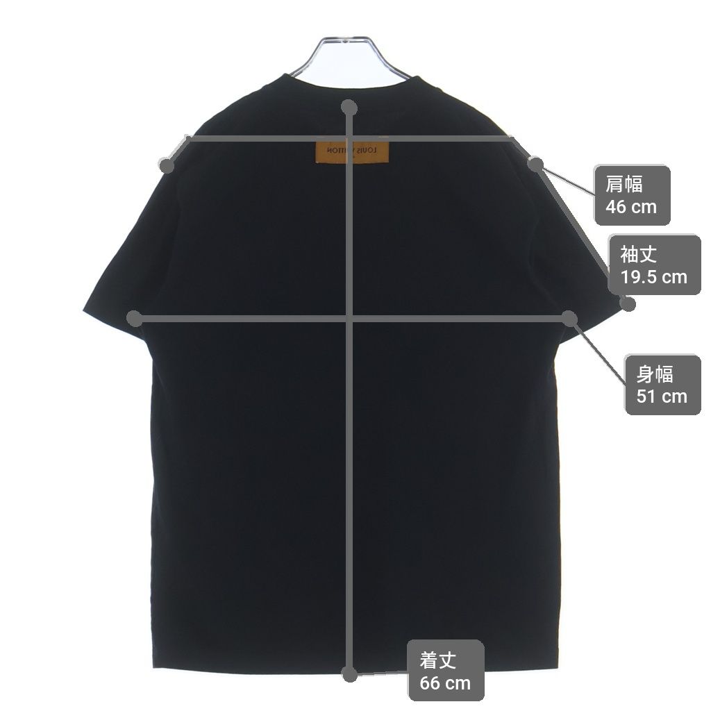 Louis Vuitton LV Logo Embossed Short Sleeve T-Shirt Dt3 Black — view 9