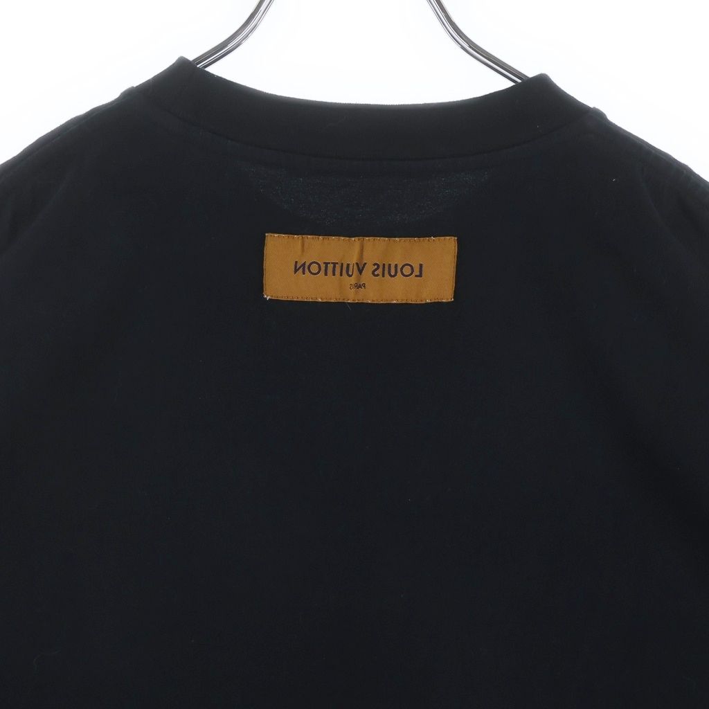 Louis Vuitton LV Logo Embossed Short Sleeve T-Shirt Dt3 Black — view 4