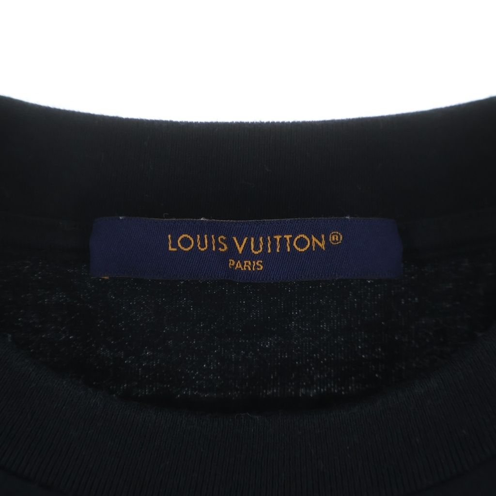 Louis Vuitton LV Logo Embossed Short Sleeve T-Shirt Dt3 Black — view 6