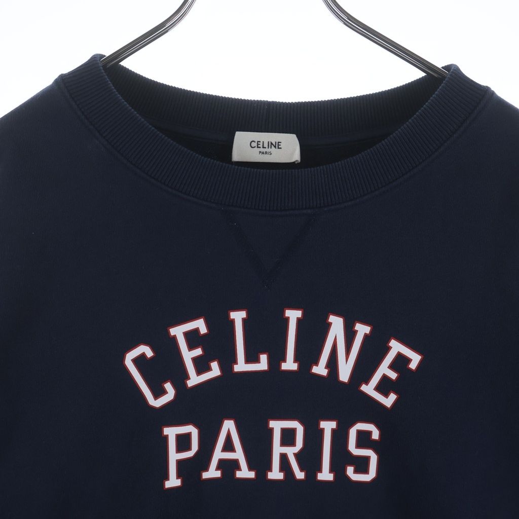 Celine Paris Logo Print Sweatshirt Navy — view 3