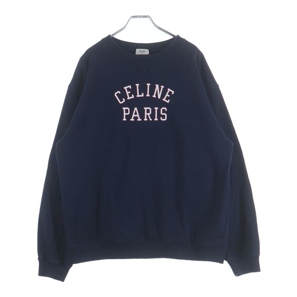Celine Paris Logo Print Sweatshirt Navy
