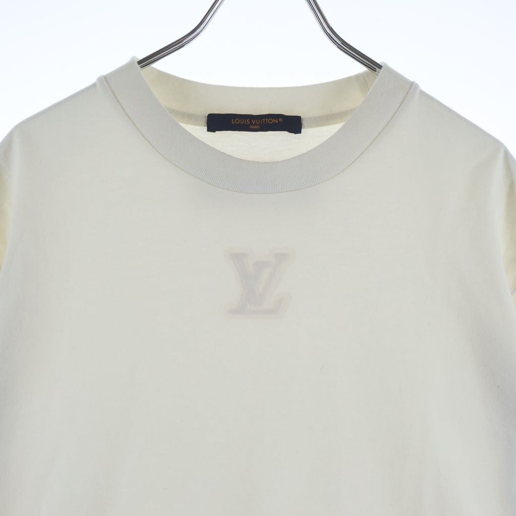 Louis Vuitton LV Logo Embossed Short Sleeve T-Shirt Dt3 White — view 3