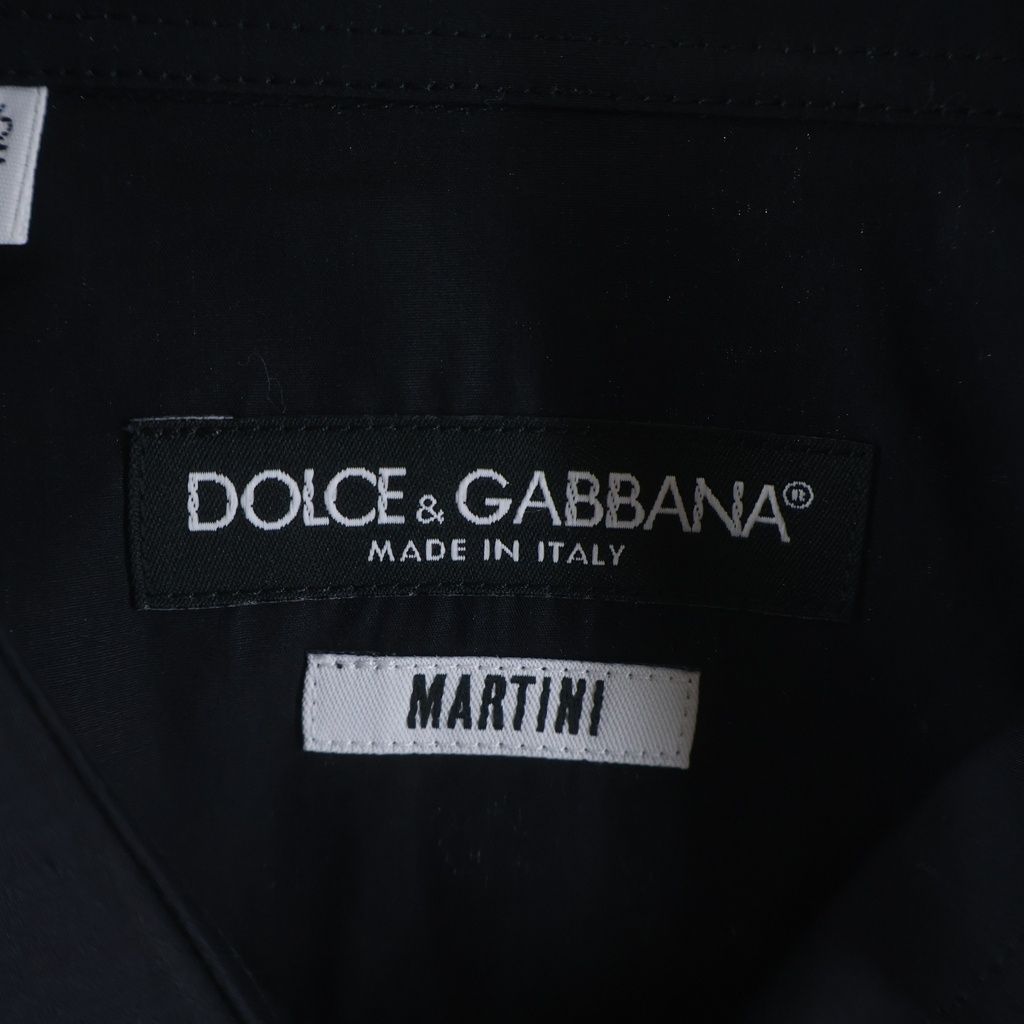 Dolce & Gabbana Marti Ni Senta Logo Line Collared Long Sleeve Shirt Black — view 6