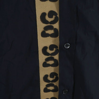 Dolce & Gabbana Marti Ni Senta Logo Line Collared Long Sleeve Shirt Black — view 5