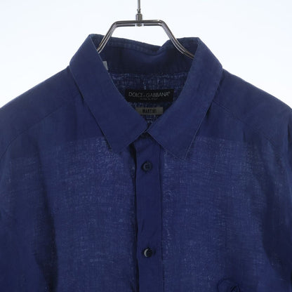 Dolce & Gabbana Marti Ni Chest Logo Embroidery Button Up Collared Long Sleeve — view 3