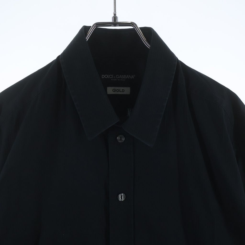 Dolce & Gabbana Button Up Collared Long Sleeve Striped Shirt Black — view 3