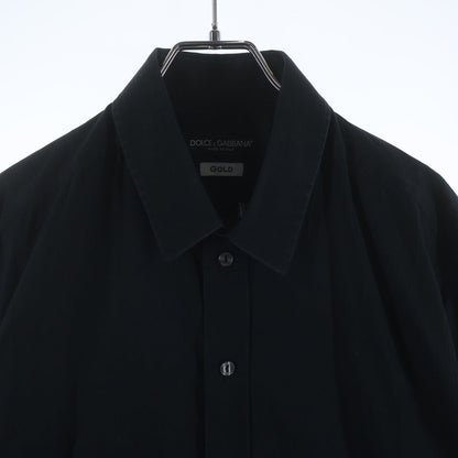 Dolce & Gabbana Button Up Collared Long Sleeve Striped Shirt Black — view 3