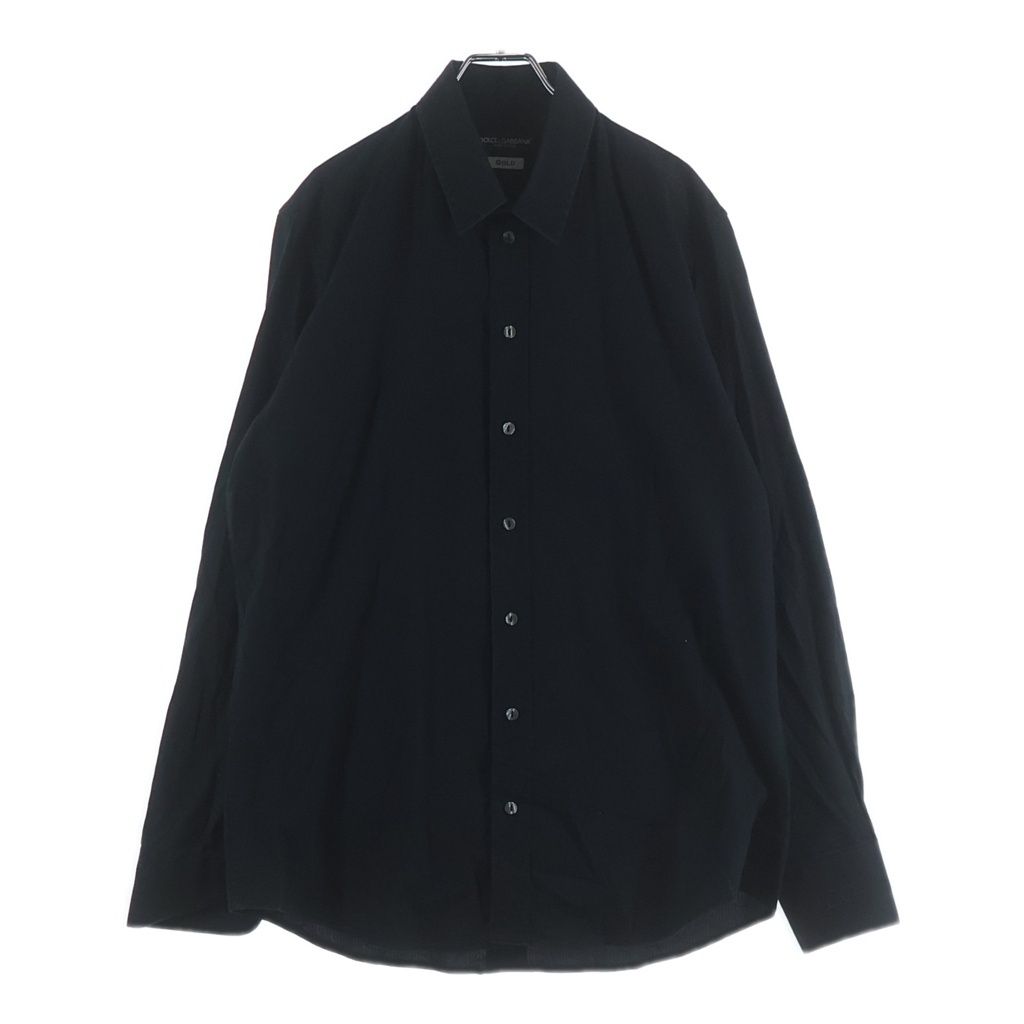 Dolce & Gabbana Button Up Collared Long Sleeve Striped Shirt Black