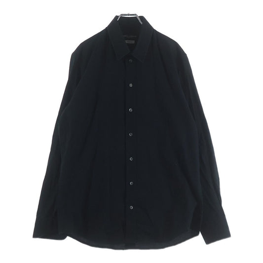 Dolce & Gabbana Button Up Collared Long Sleeve Striped Shirt Black