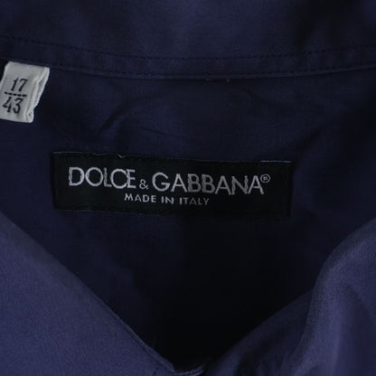 Dolce & Gabbana Chest Bee Embroidery Button Up Collared Long Sleeve Shirt Blue — view 6