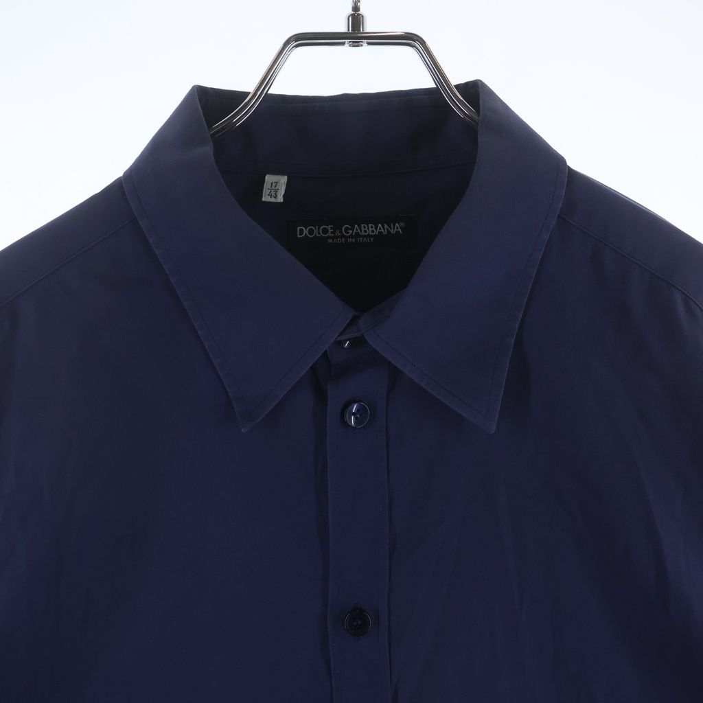 Dolce & Gabbana Chest Bee Embroidery Button Up Collared Long Sleeve Shirt Blue — view 3