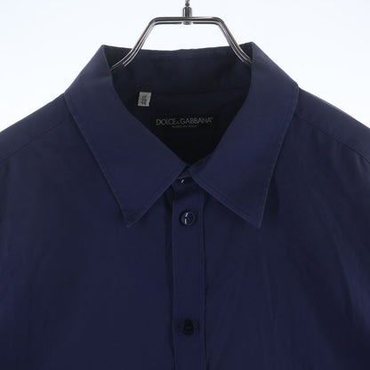 Dolce & Gabbana Chest Bee Embroidery Button Up Collared Long Sleeve Shirt Blue — view 3