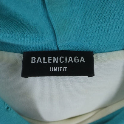 Balenciaga Destroyed Logo Midi Amfrey Souple Over Hoodie Green — view 6