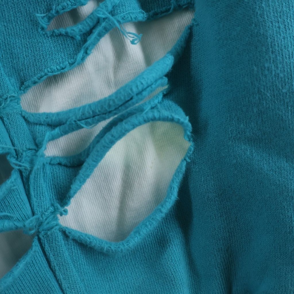 Balenciaga Destroyed Logo Midi Amfrey Souple Over Hoodie Green — view 5