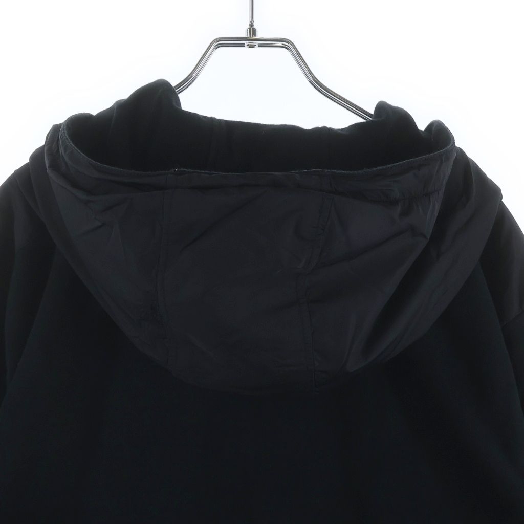 Prada Cotton Logo Hoodie Triangle Print Sweatshirt Pullover Black — view 4