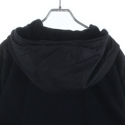 Prada Cotton Logo Hoodie Triangle Print Sweatshirt Pullover Black — view 4