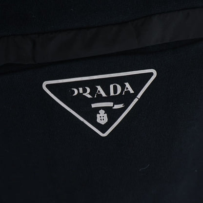 Prada Back Triangle Logo Print Nylon Pocket Sweatshirt Pants Black — view 5