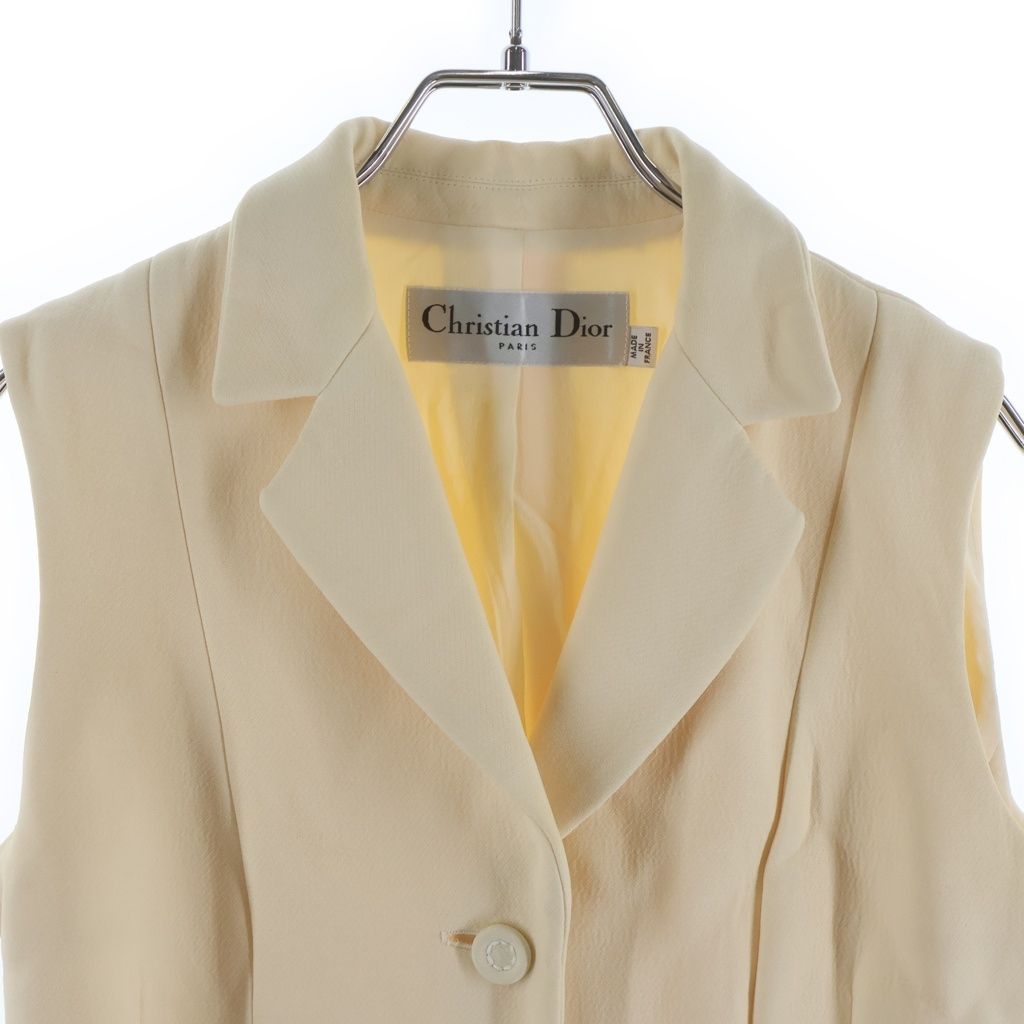 Dior Wool Silk Vest Gilet Dress Ivory 34 — view 3