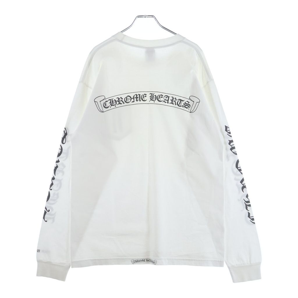 Chrome Hearts Vintage Back Scroll Label Crew Neck Long Sleeve T-Shirt White