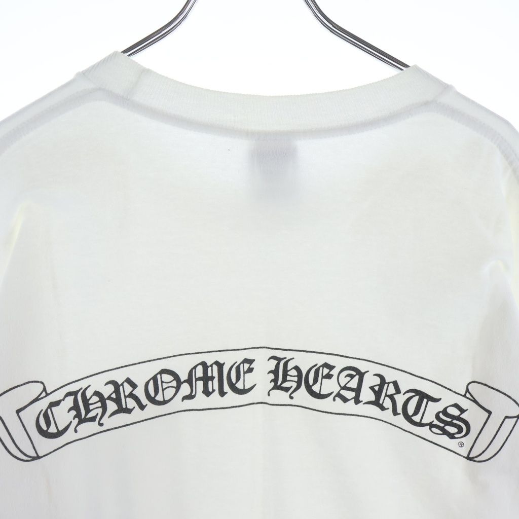 Chrome Hearts Vintage Back Scroll Label Crew Neck Long Sleeve T-Shirt White — view 4