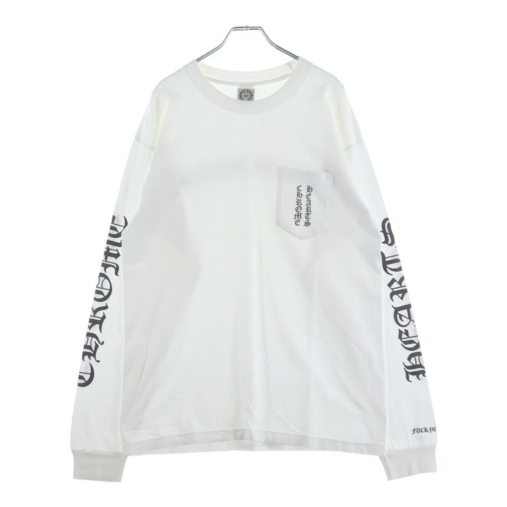 Chrome Hearts Vintage Back Scroll Label Crew Neck Long Sleeve T-Shirt White — view 2