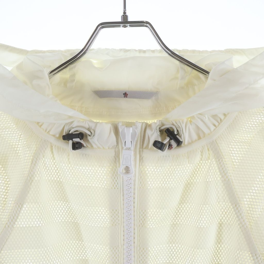Moncler Camlez Jacket Mesh Border Hoodie Zip Up White — view 3