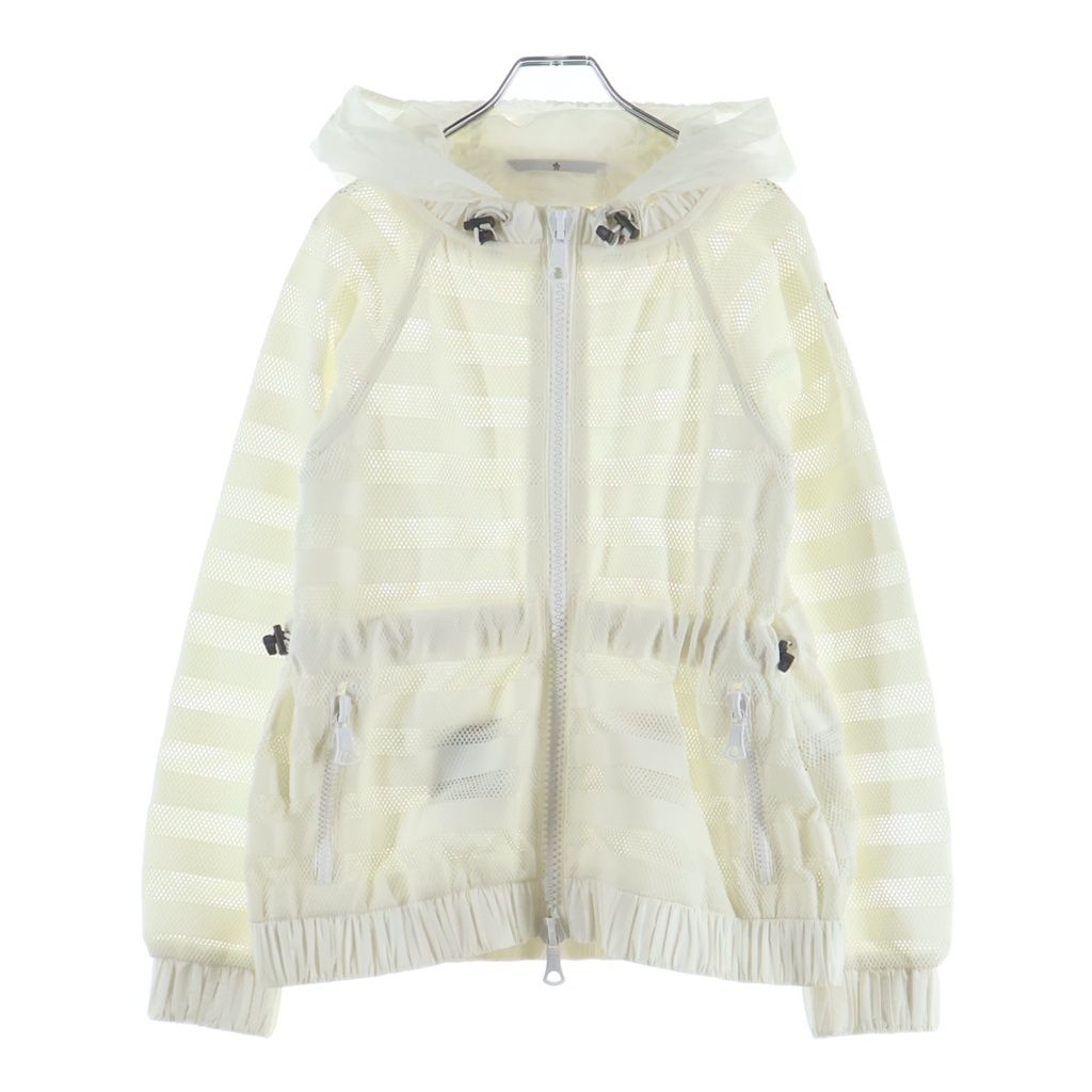 Moncler Camlez Jacket Mesh Border Hoodie Zip Up White