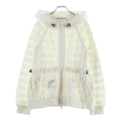 Moncler Camlez Jacket Mesh Border Hoodie Zip Up White