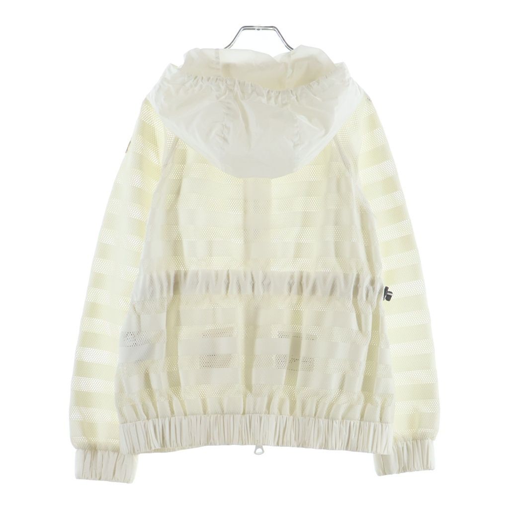 Moncler Camlez Jacket Mesh Border Hoodie Zip Up White — view 2