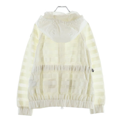 Moncler Camlez Jacket Mesh Border Hoodie Zip Up White — view 2