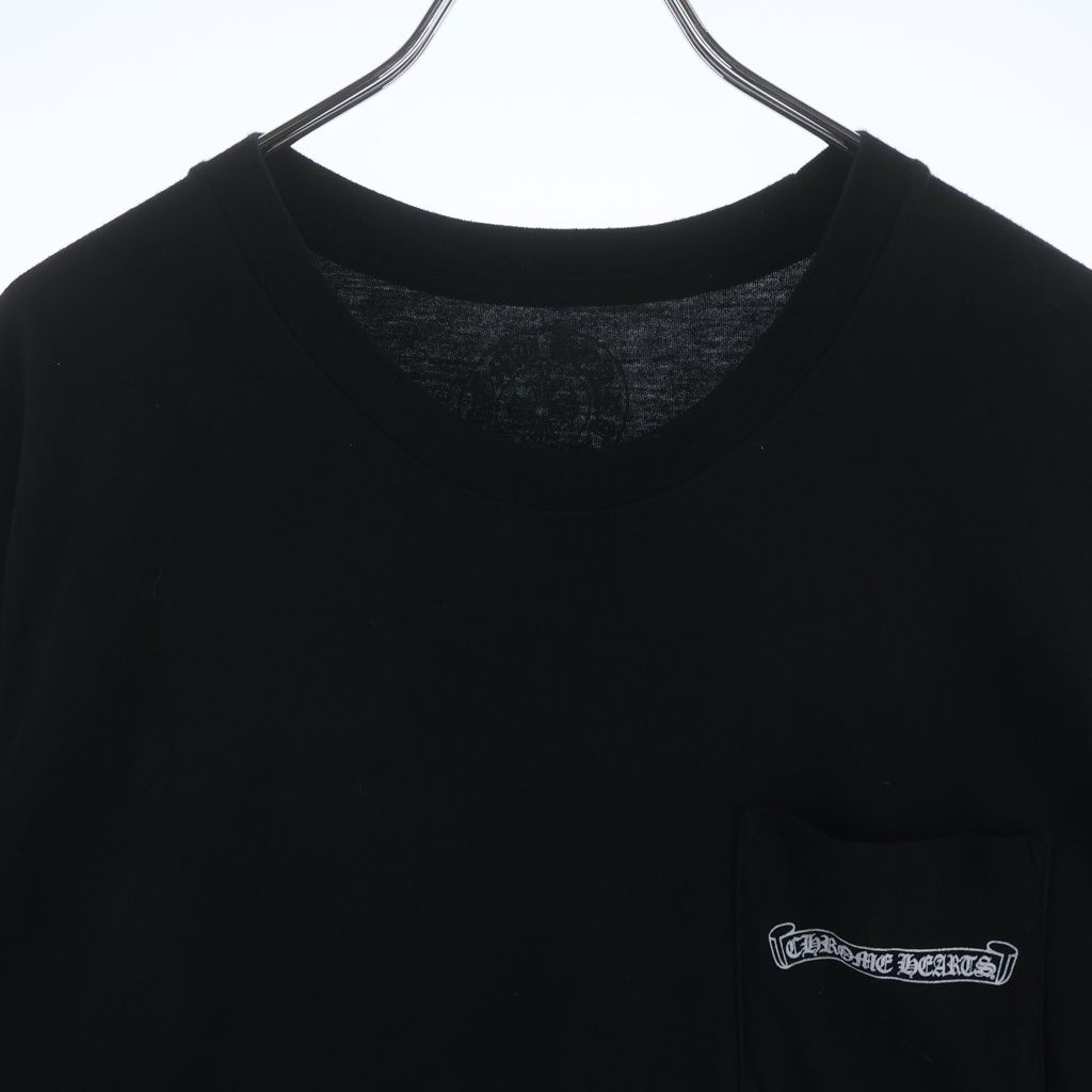 Chrome Hearts CH T-Shirt Scroll Label Print Pocket Short Sleeve Black — view 3