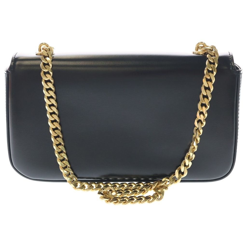 Celine Trio Chain Shoulder Bag Black Leather Gold — view 2