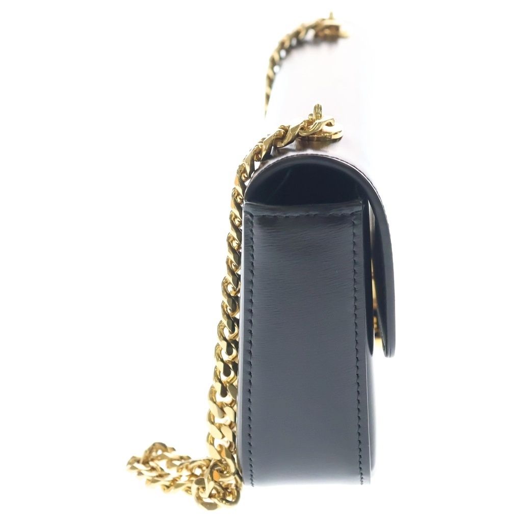Celine Trio Chain Shoulder Bag Black Leather Gold — view 3