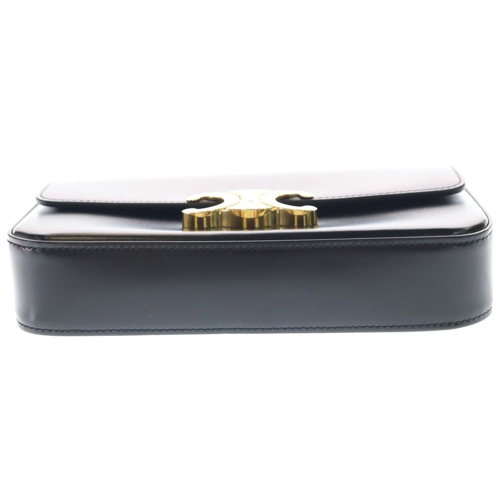 Celine Trio Chain Shoulder Bag Black Leather Gold — view 4