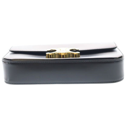 Celine Trio Chain Shoulder Bag Black Leather Gold — view 4