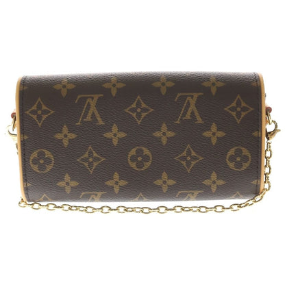 Louis Vuitton Monogram Pochette Kamiyu Brown Shoulder Bag Chain Leather Gold — view 2