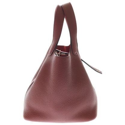 Hermes Picotin Lock PM Handbag Rouge Taurillon Clemence Silver — view 3