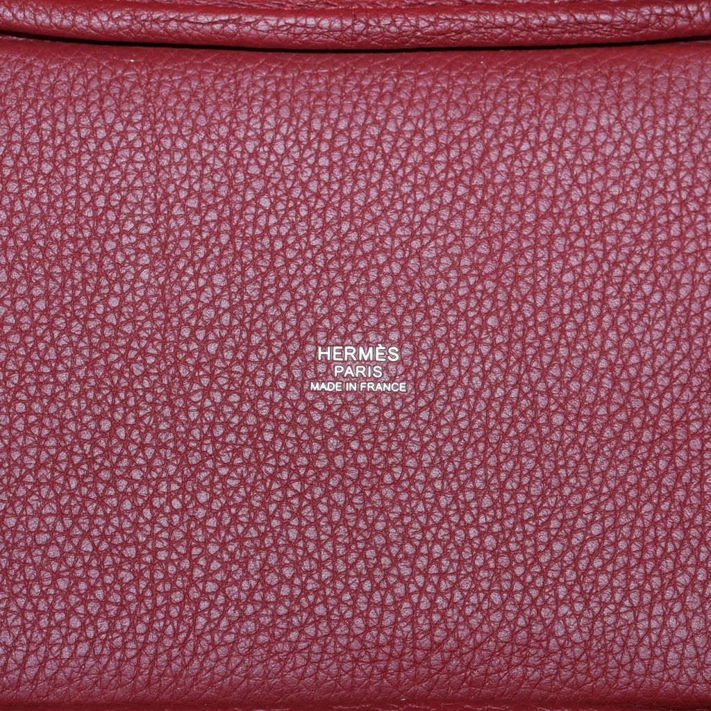 Hermes Picotin Lock PM Handbag Rouge Taurillon Clemence Silver — view 5