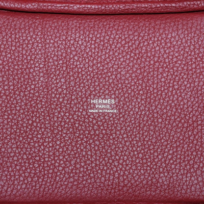 Hermes Picotin Lock PM Handbag Rouge Taurillon Clemence Silver — view 5