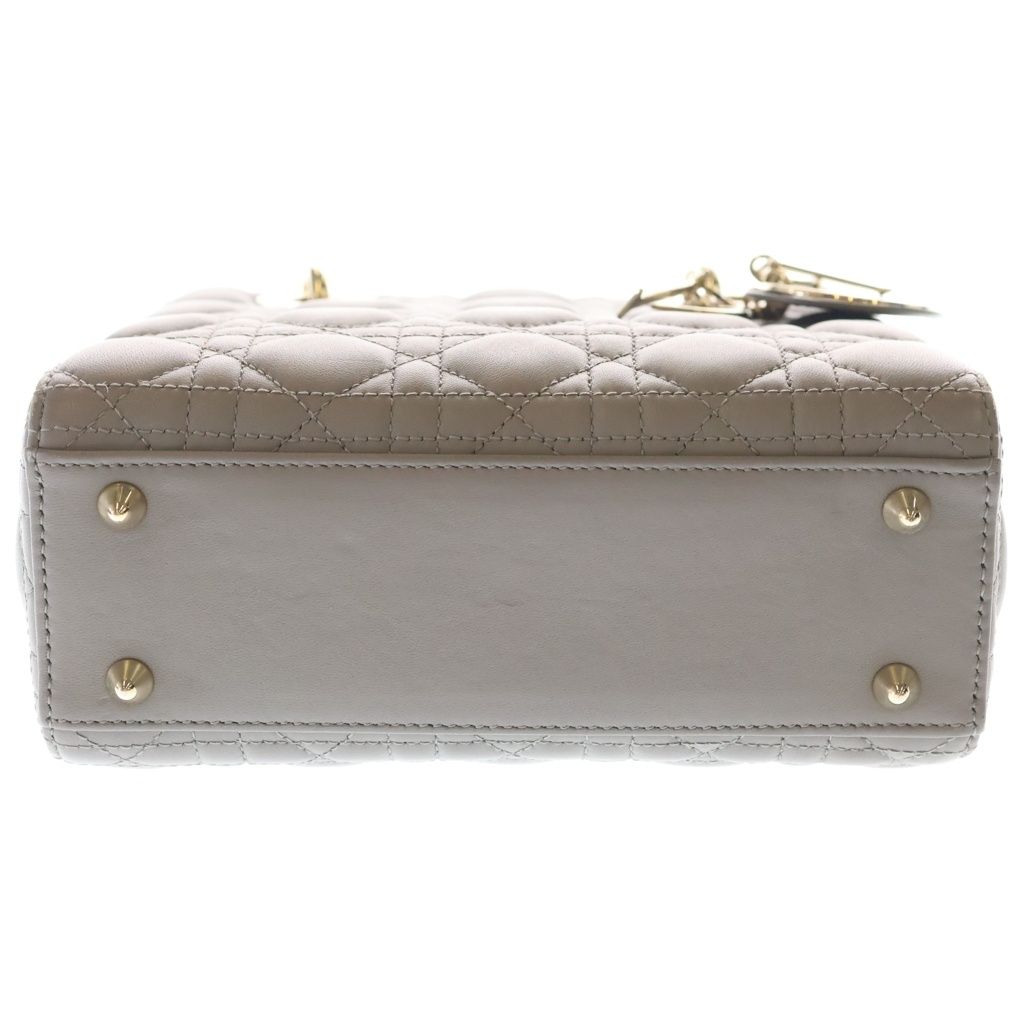 Dior Lady Myabcdior Small 2-Way Shoulder Bag Gray Leather Gold — view 4