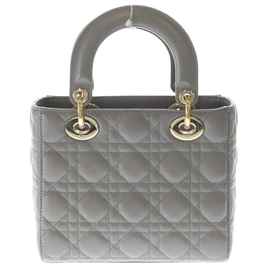 Dior Lady Myabcdior Small 2-Way Shoulder Bag Gray Leather Gold — view 2
