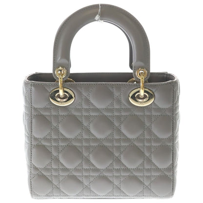 Dior Lady Myabcdior Small 2-Way Shoulder Bag Gray Leather Gold — view 2