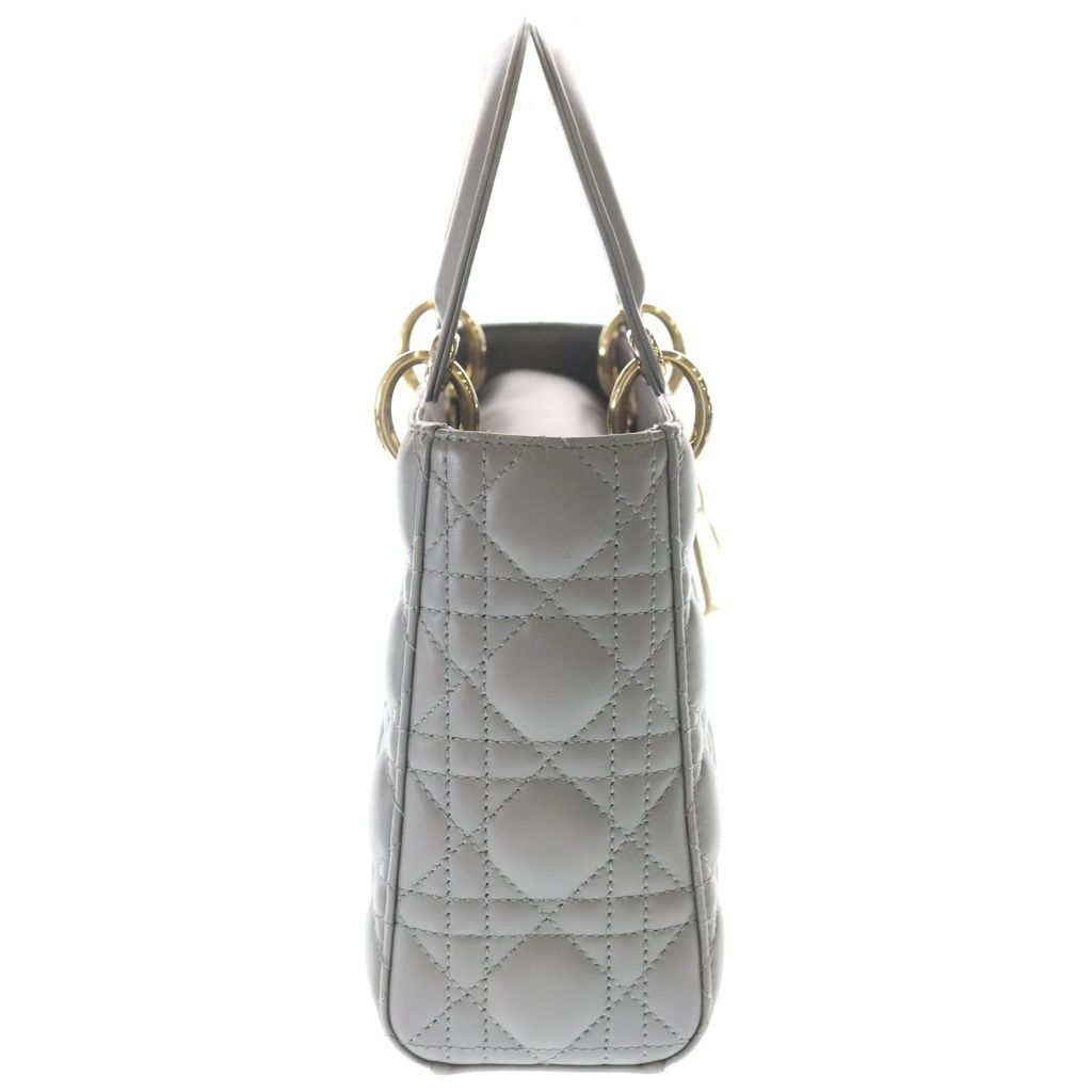 Dior Lady Myabcdior Small 2-Way Shoulder Bag Gray Leather Gold — view 3