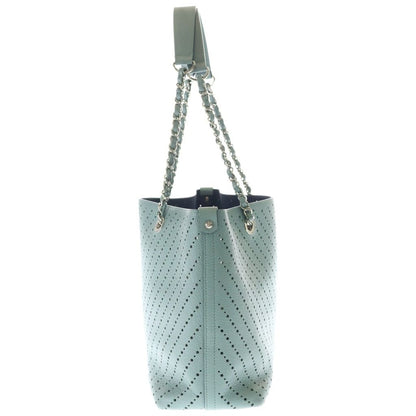 Chanel Stitch Tote Light Green Leather Silver — view 3