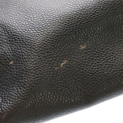 Chanel CC Logo Small Tote Caviar Leather Handbag Gold Black — view 6